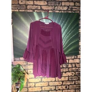Size Small Maroon Flowy Boho Indigo Soul Top
